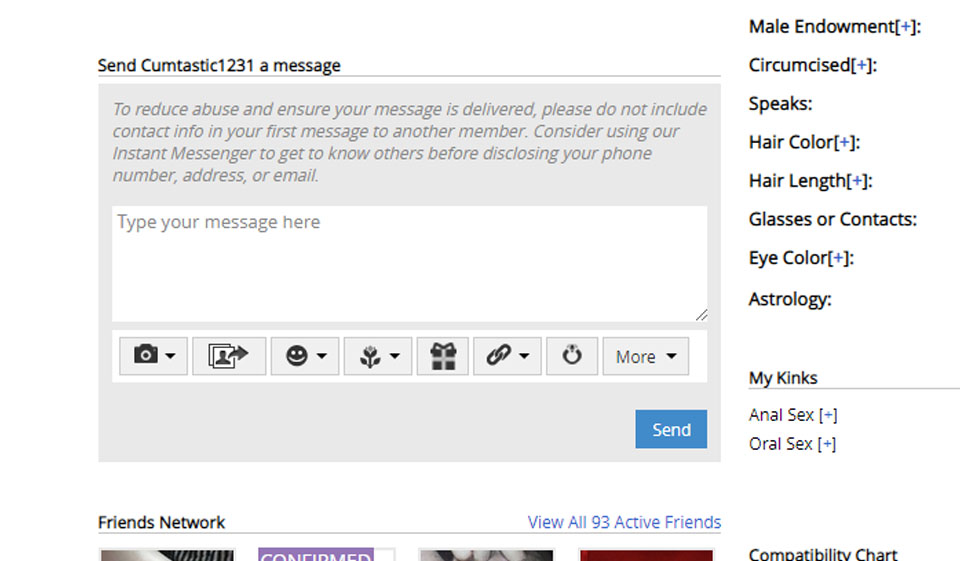 Proceso de búsqueda de FriendFinder para adultos