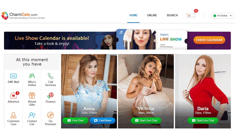 CharmDate Facilidad de uso, características de diseño e intuición