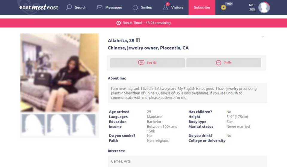 Revisión de EastMeetEast - Conozca a su socio asiático