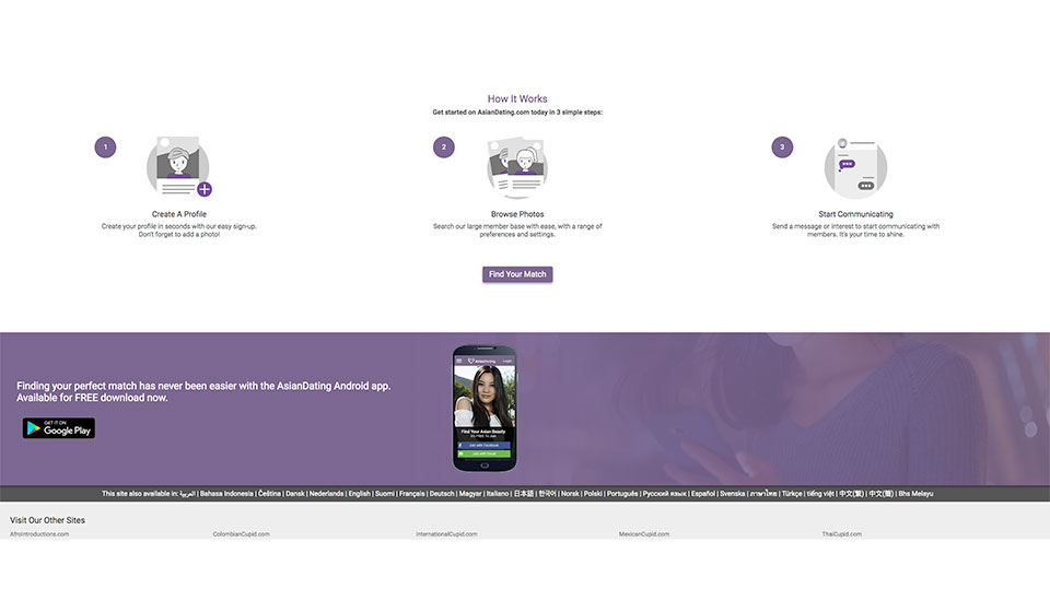 ¿Cómo buscar miembros en el sitio web AsianDating?