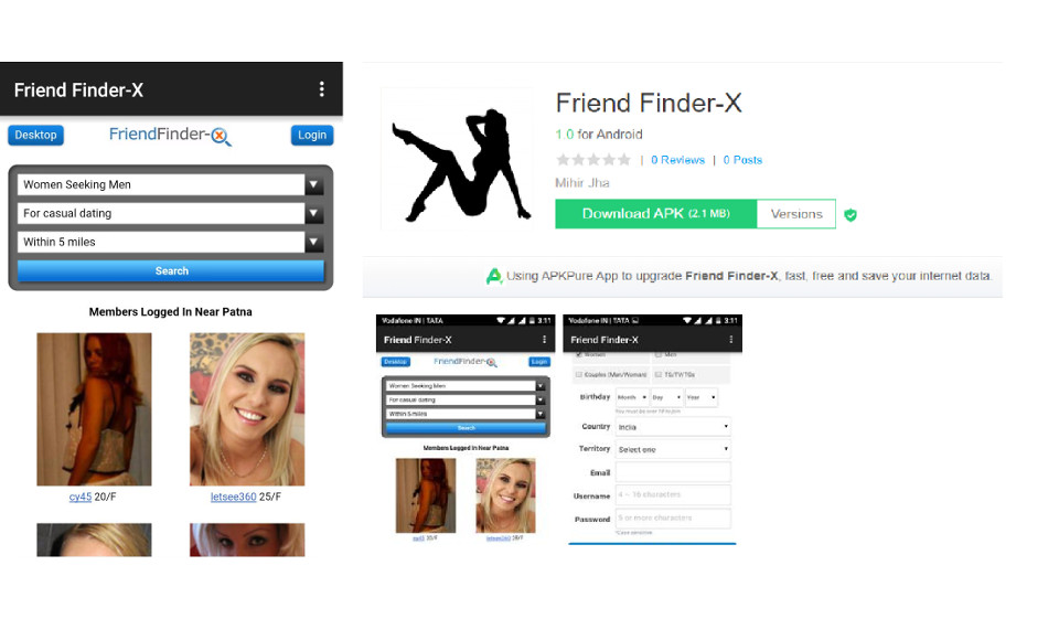 Experiencia de usuario fluida de FriendFinder-X