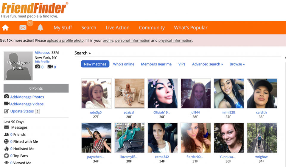 Revisión de FriendFinder: fiar o estafa