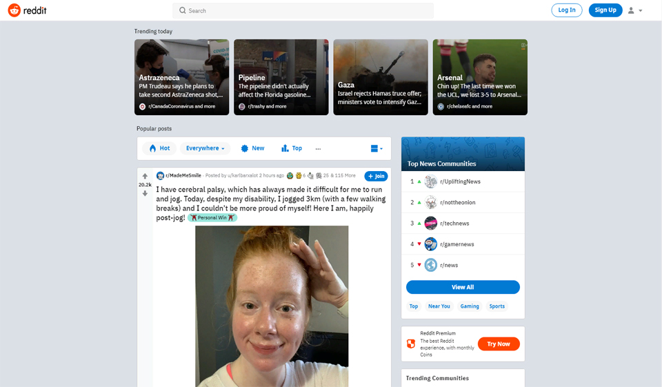 Reddit - Best for finding people with shared interests