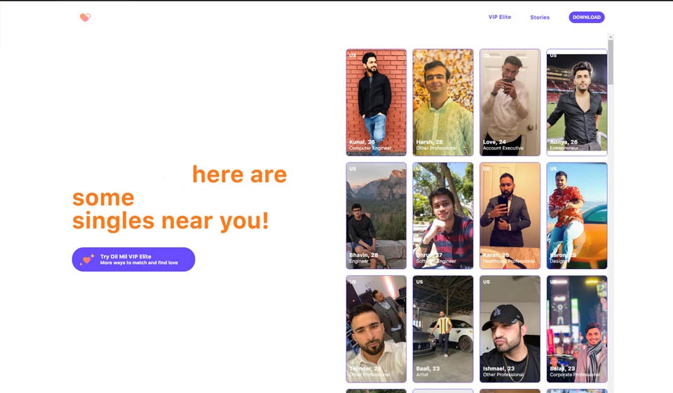 Opciones de búsqueda de Dil Mil