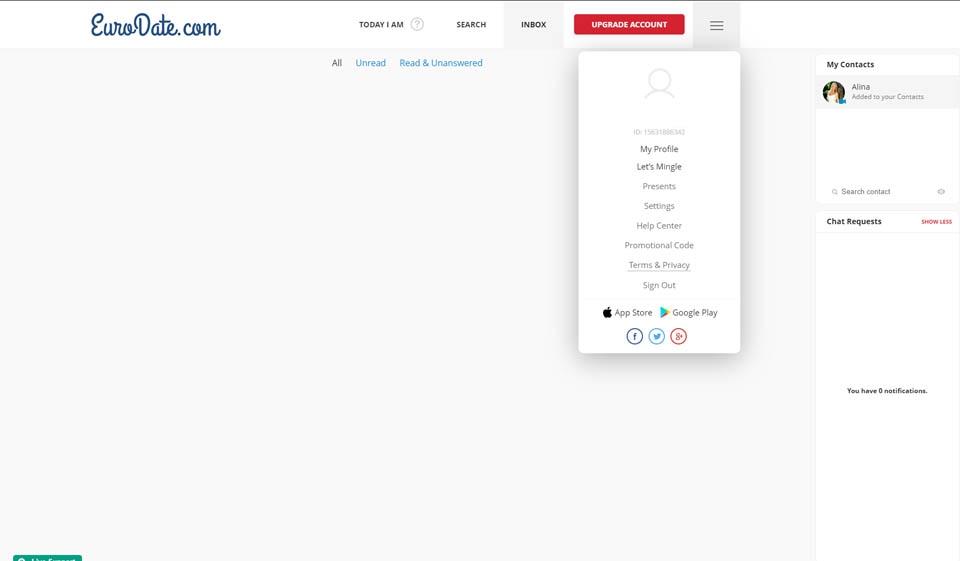 Coincidir y charlar en Eurodate