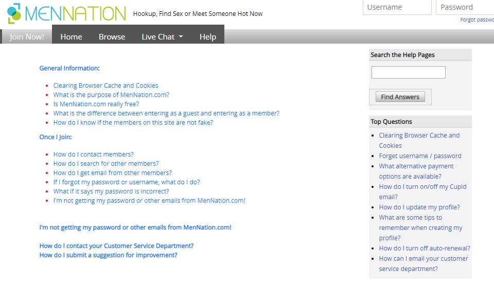 Características cruciales del sitio MenNation