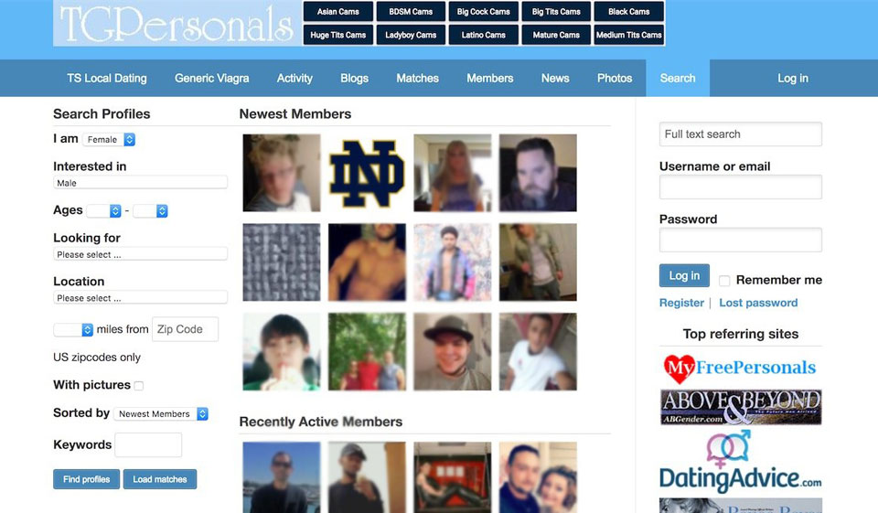 Registro y creación de perfil de usuario en TGPersonals