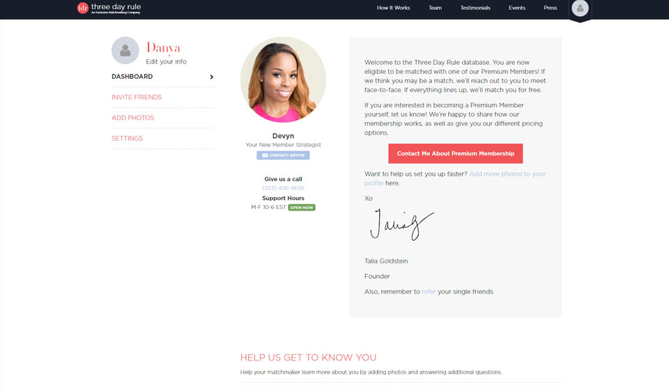 Características clave de la regla de tres días