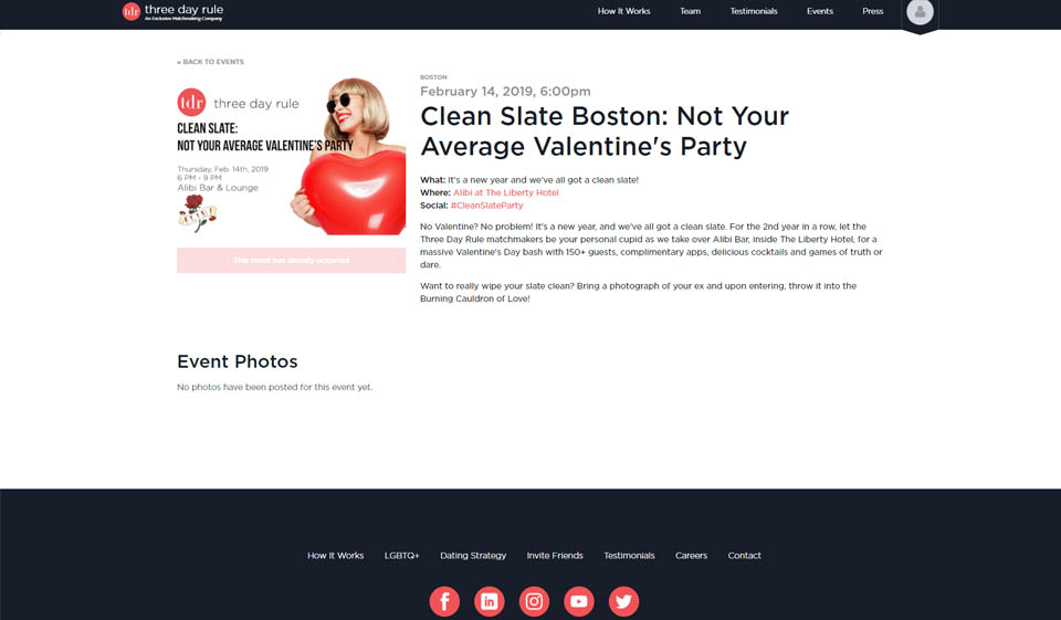 Opciones de regla de tres días