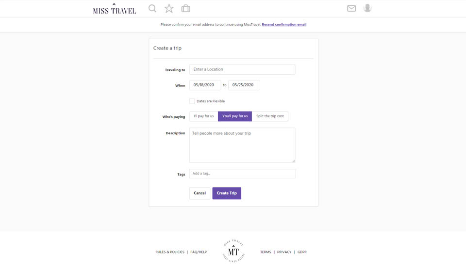 Diseño y usabilidad de sitios web de Miss Travel